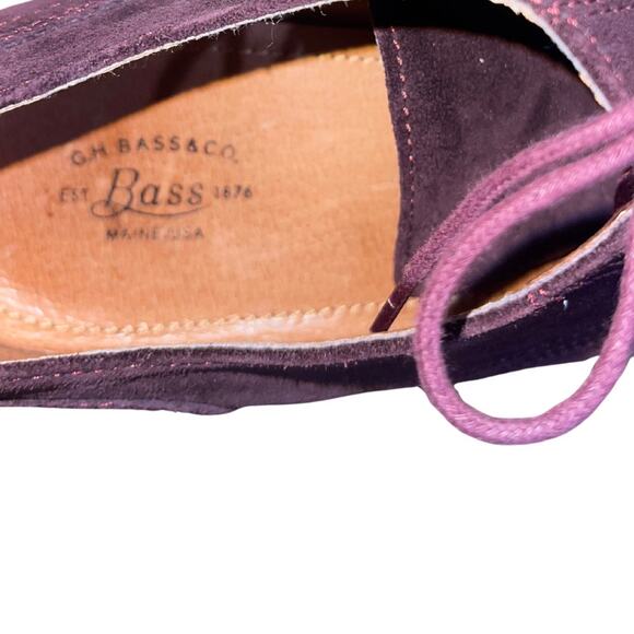 G. H. Bass & Co. "Emmie" Suede Burgundy Plum Oxford Size 9 Loafer Comfort Preppy - Picture 4 of 5